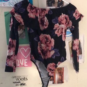 Flower patterned bodysuit
